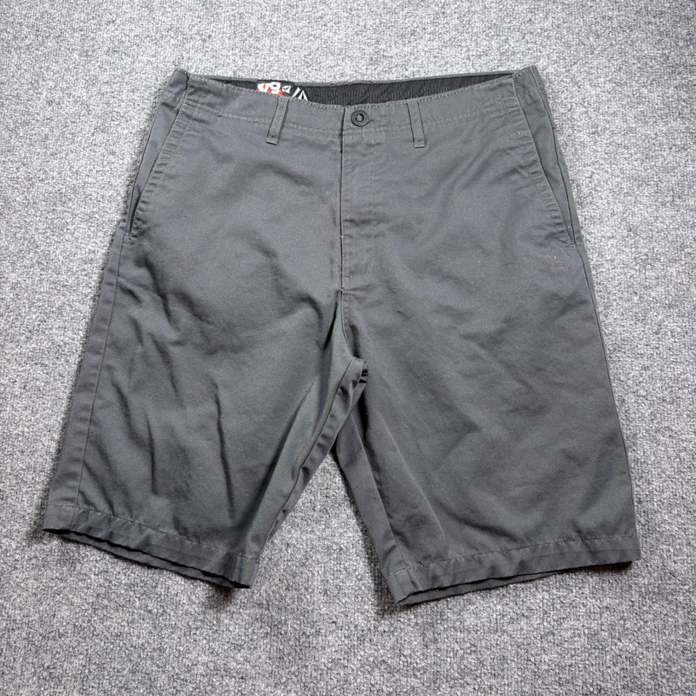 Volcom Fairmont 22 Chino Short Mens 36 Grey Skateboard Casual Summer Flat Front